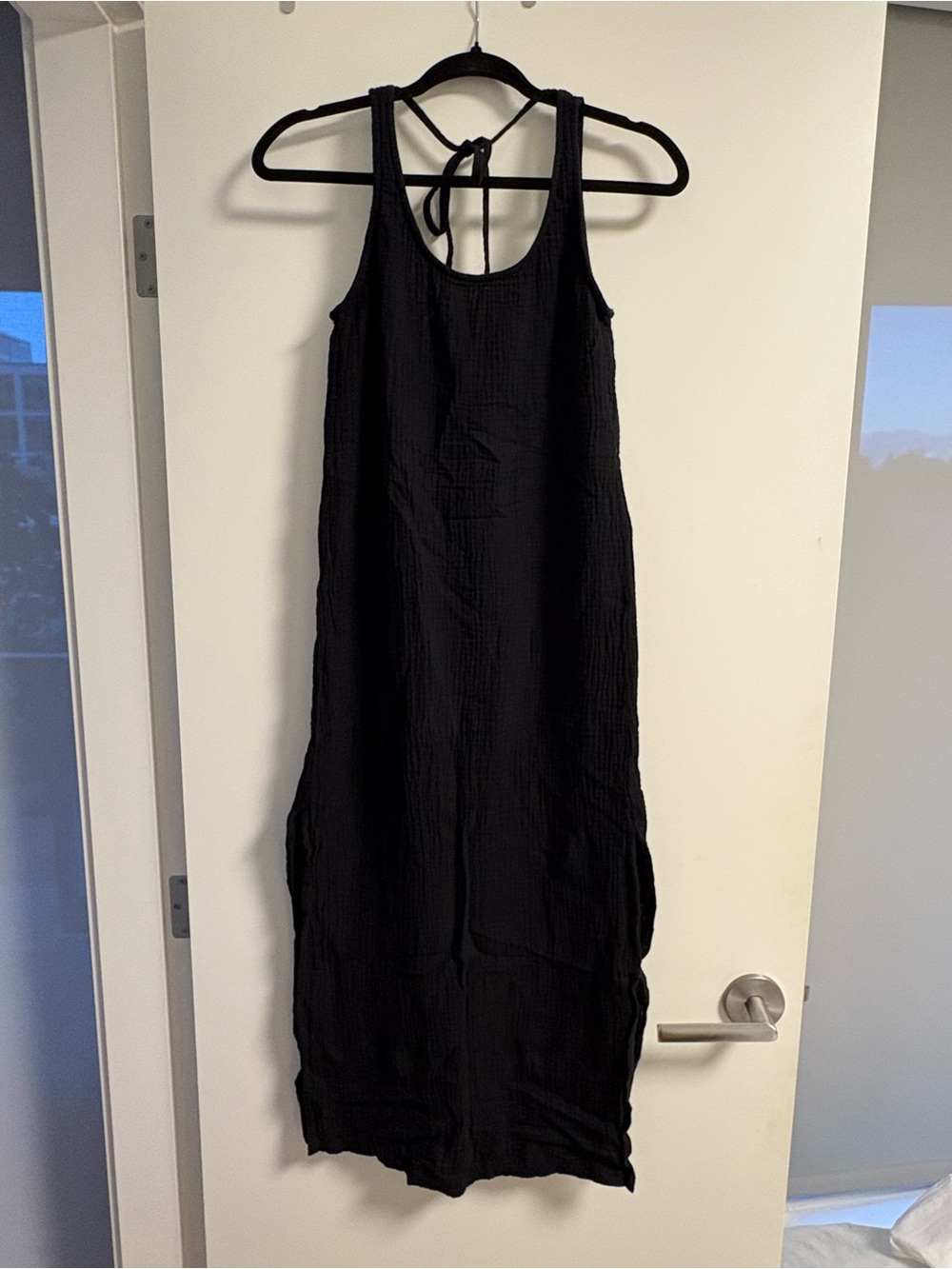 Black Sleeveless Cotton Maxi Dress